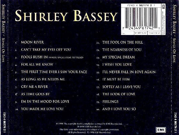Shirley Bassey : Songs Of Love (CD, Comp)
