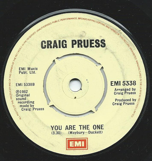 Craig Pruess : Too Beautiful To Cry (7", Single)