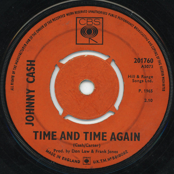 Johnny Cash : It Ain't Me Babe / Time And Time Again (7", Single, Fou)