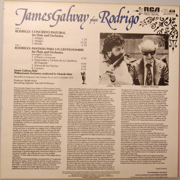 James Galway : James Galway Plays Rodrigo (LP, Album)
