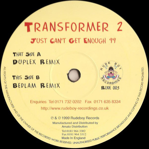 Transformer 2 : Just Can't Get Enough 99 (12")