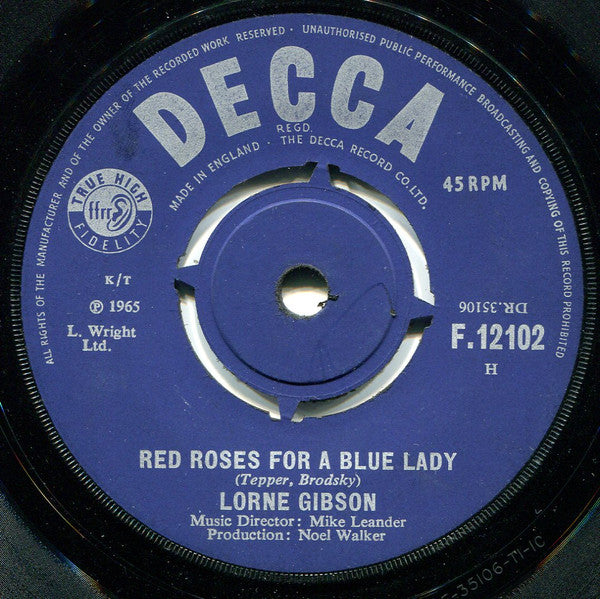 Lorne Gibson : Red Roses For A Blue Lady (7", Single)