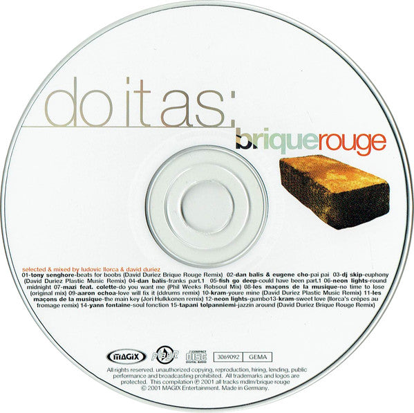 Ludovic Llorca, David Duriez : Do It As: Brique Rouge (CD, Enh, Mixed)
