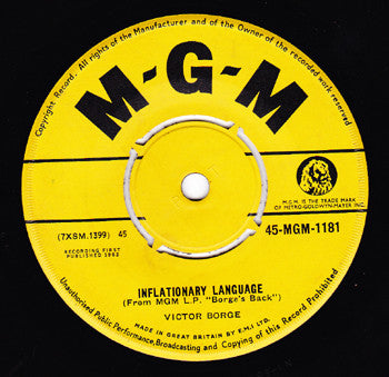 Victor Borge (2) : Inflationary Language / Tea For Two Duet (7", EP)