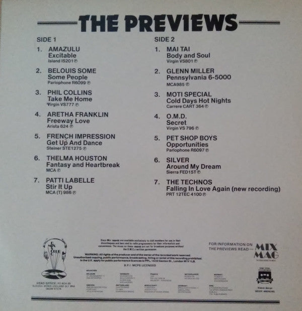 Various : July 85 - Previews (LP, Comp)
