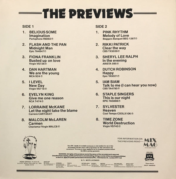 Various : January 85 Previews (LP, Comp)