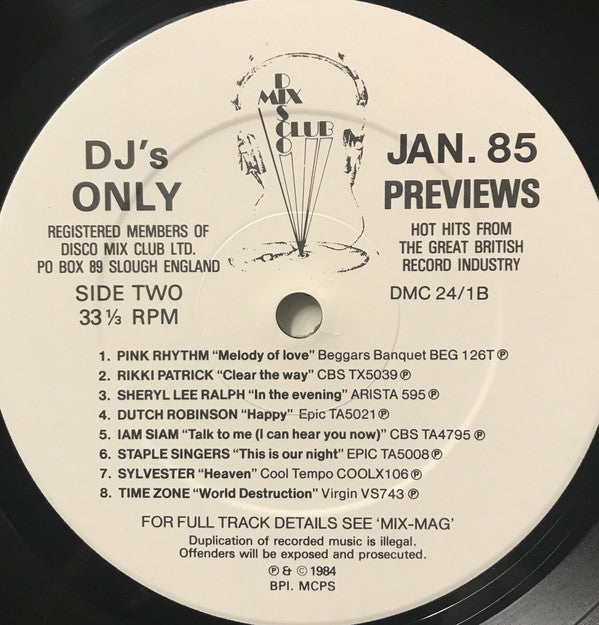 Various : January 85 Previews (LP, Comp)