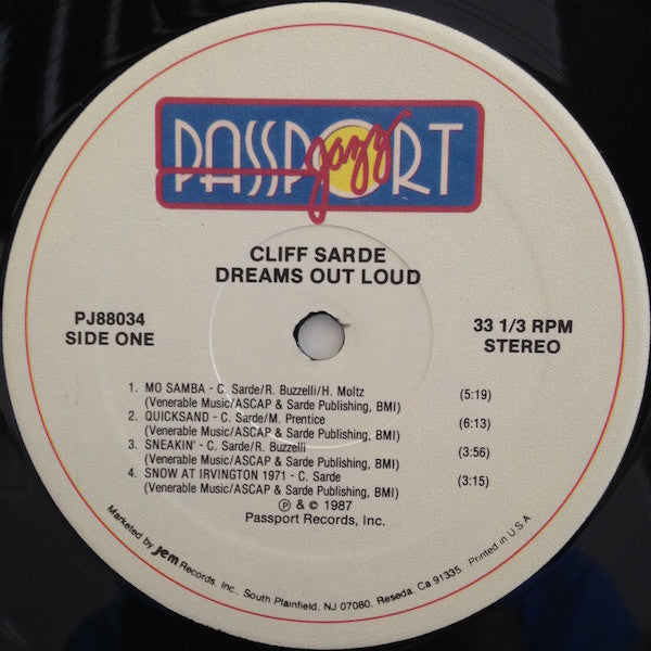 Cliff Sarde : Dreams Out Loud (LP, Album)