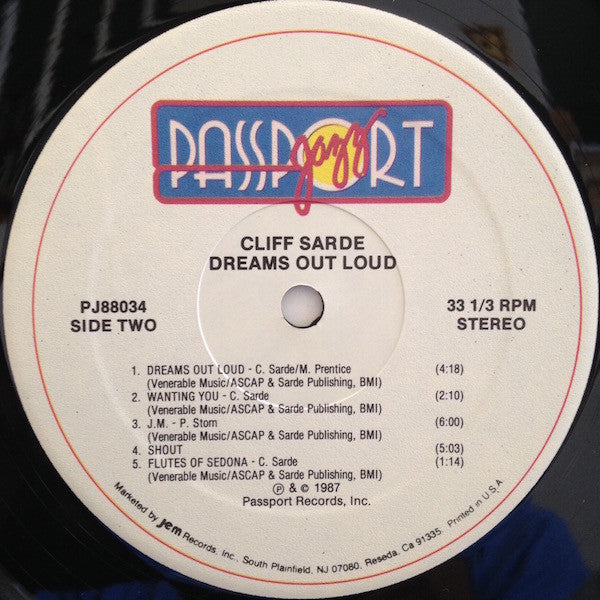 Cliff Sarde : Dreams Out Loud (LP, Album)