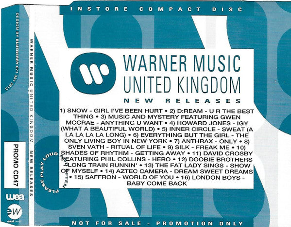 Various : Warner Music United Kingdom New Releases (CD, Comp, Promo)