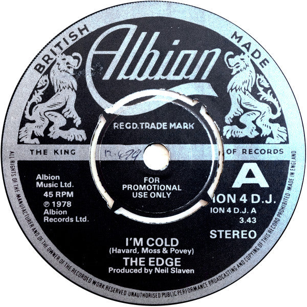 The Edge (8) : I'm Cold (7", Single, Promo)