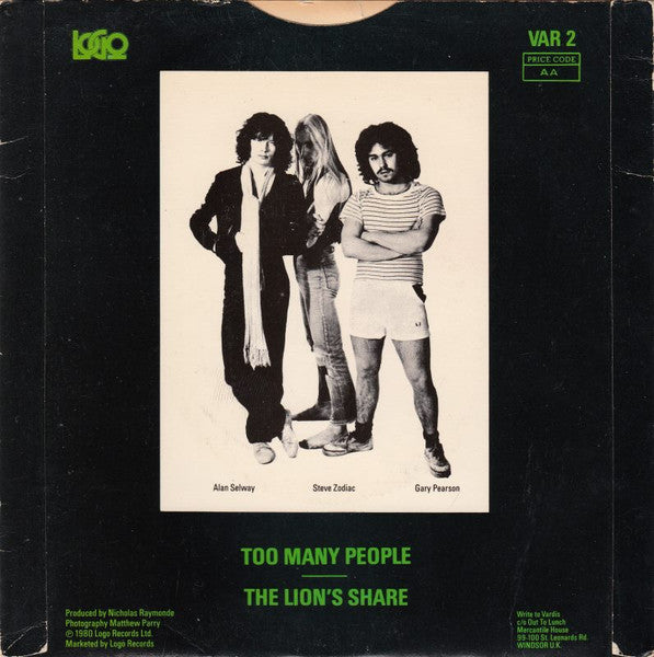 Vardis : Too Many People (2x7", Single)