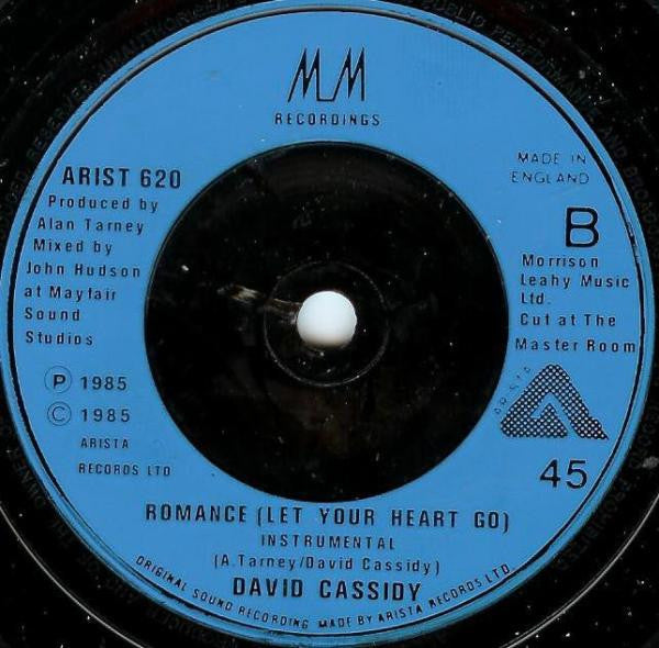 David Cassidy : Romance (Let Your Heart Go) (7", Blu)
