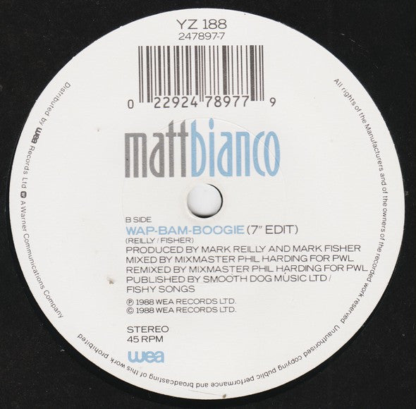 Matt Bianco : Don't Blame It On That Girl (7", Single)