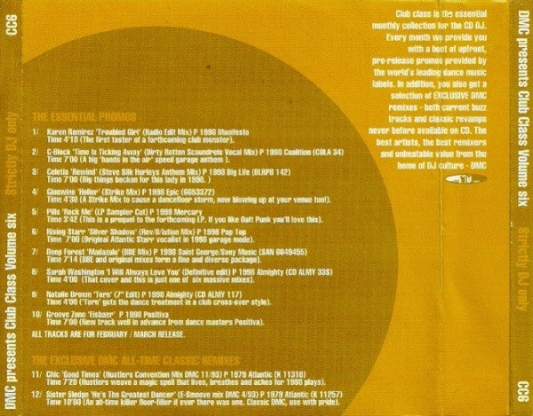 Various : Club Class Volume 6 (CD, Comp, Promo)