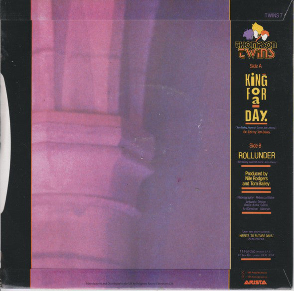 Thompson Twins : King For A Day (7", Single, Blu)
