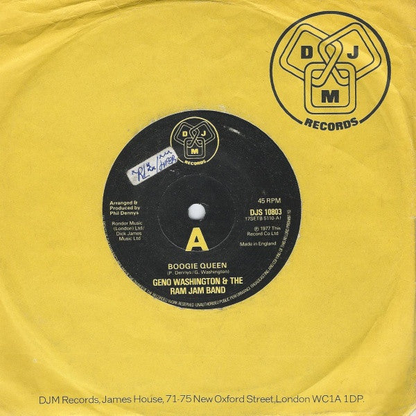 Geno Washington & The Ram Jam Band : Boogie Queen (7")
