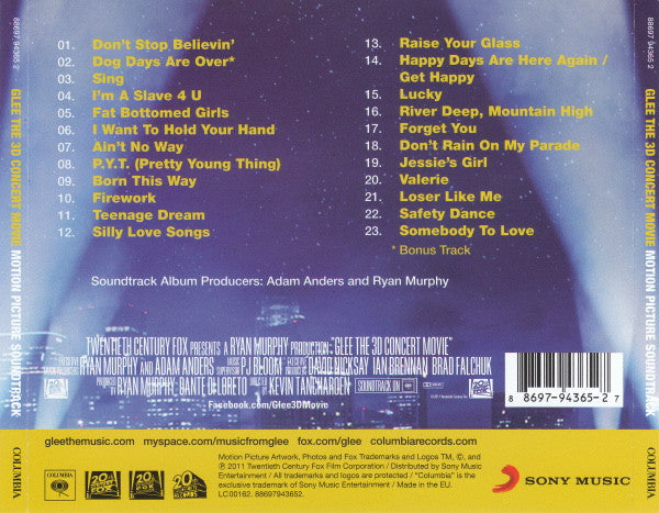 Glee Cast : Glee The 3D Concert Movie (Motion Picture Soundtrack) (CD)