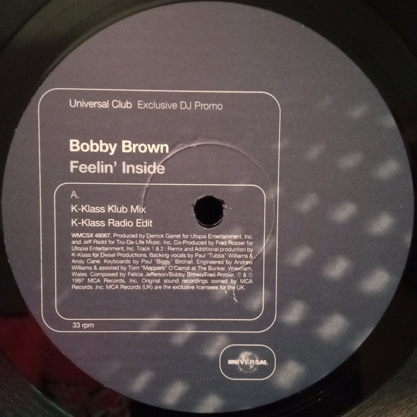 Bobby Brown : Feelin' Inside (12", Promo)
