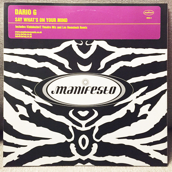 Dario G : Say What's On Your Mind (12", Promo)