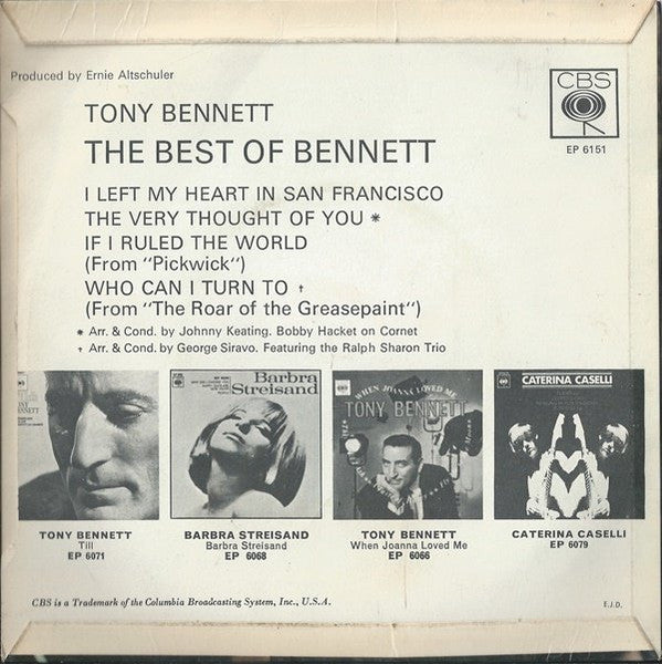 Tony Bennett : The Best Of Bennett (7", EP)
