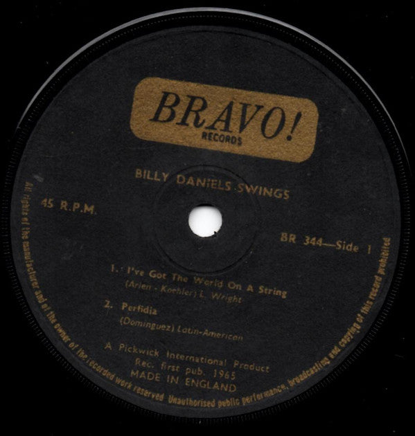 Billy Daniels : Billy Daniel Swings (7", EP)