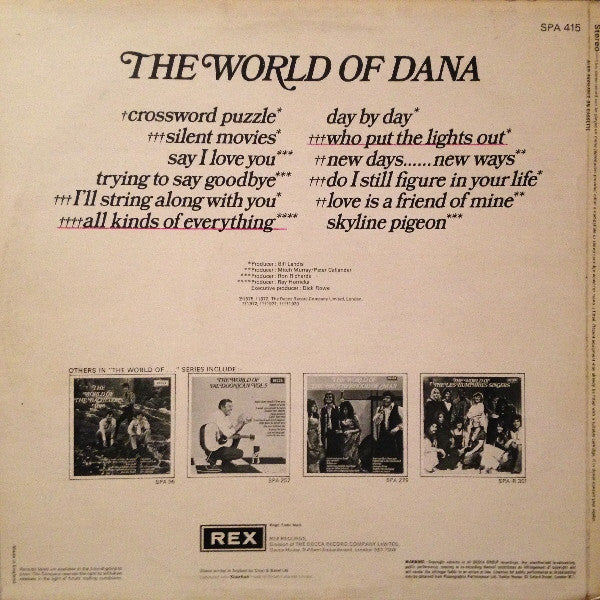 Dana (9) : The World Of Dana (LP, Comp)