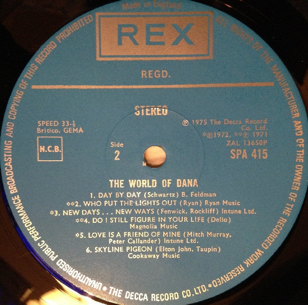 Dana (9) : The World Of Dana (LP, Comp)