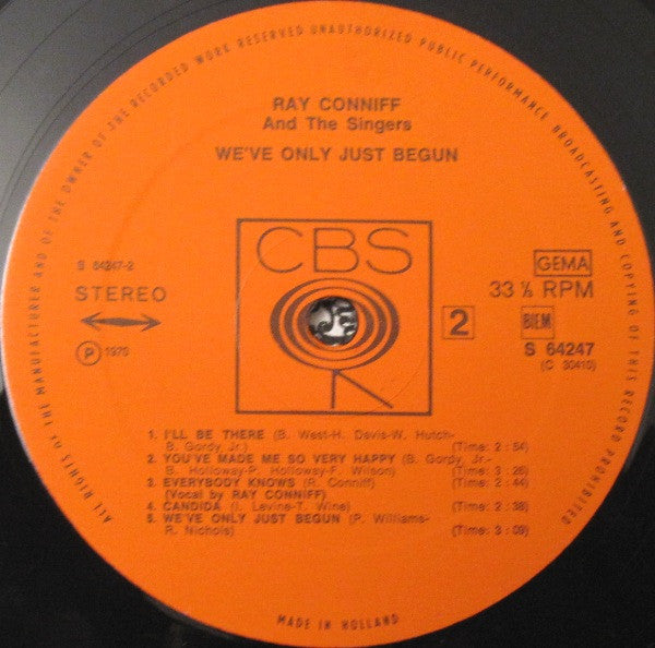 Ray Conniff And The Singers : We've Only Just Begun (LP, Album)