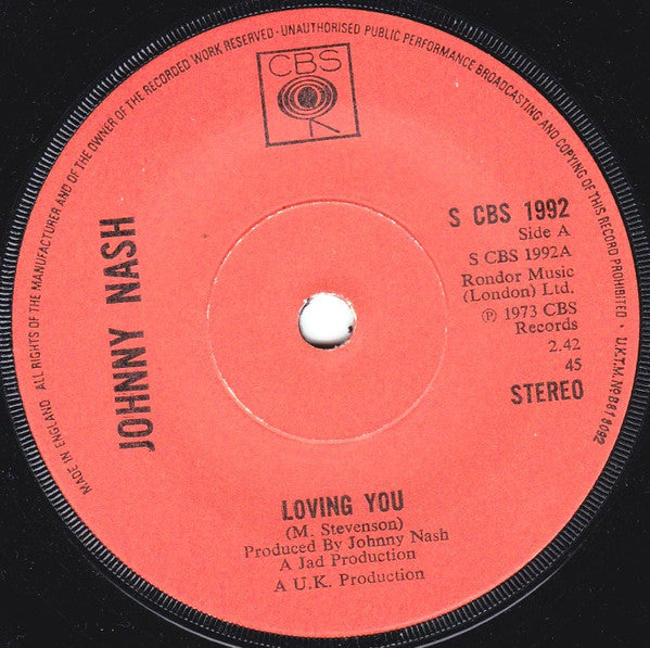 Johnny Nash : Loving You (7")