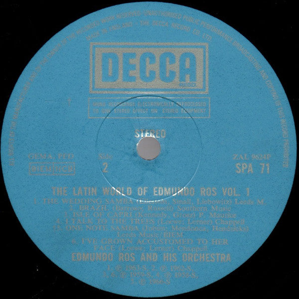 Edmundo Ros & His Orchestra : The Latin World Of Edmundo Ros Vol. 1 (LP, Comp)