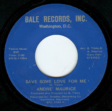 André Maurice (2) : Save Some Love For Me (7")
