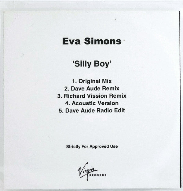 Eva Simons : Silly Boy (CDr, Single, Promo)