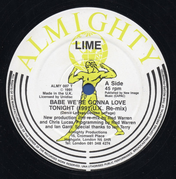 Lime (2) : Babe We're Gonna Love Tonight (90's Remixes) (12")