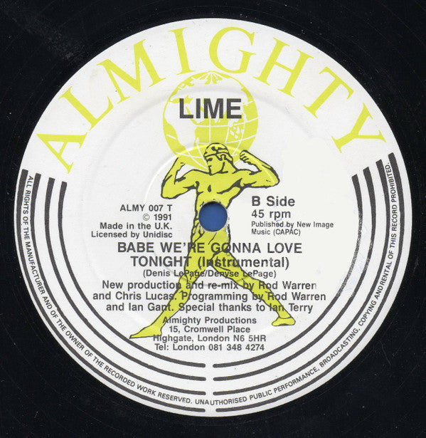 Lime (2) : Babe We're Gonna Love Tonight (90's Remixes) (12")