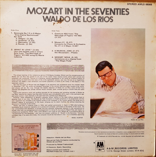 Waldo De Los Rios : Mozart In The Seventies (LP, Album)
