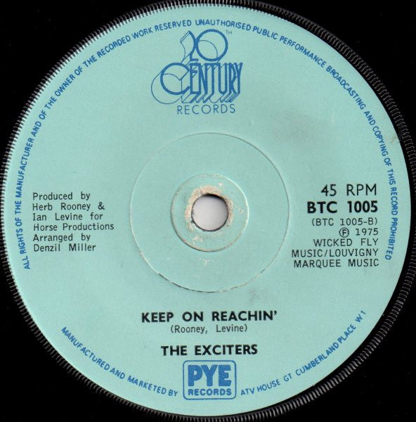 The Exciters : Reaching For The Best (7", Single)