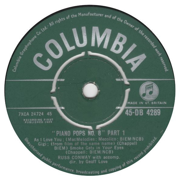 Russ Conway : "Piano Pops No. 8" (7")