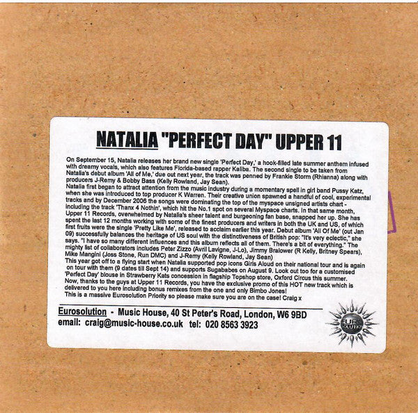 Natalia (29) : Perfect Day (CD, Single, Promo)