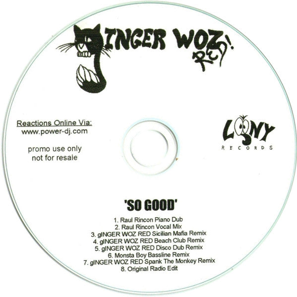 Ginger Woz Red! : So Good (CDr, Single, Promo)