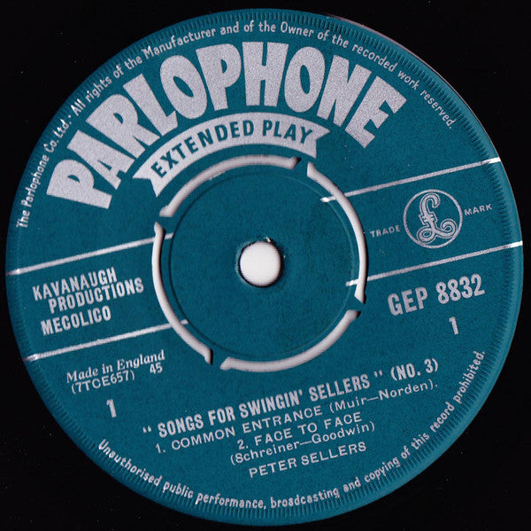 Peter Sellers : Songs For Swinging Sellers (No. 3) (7", 45 )