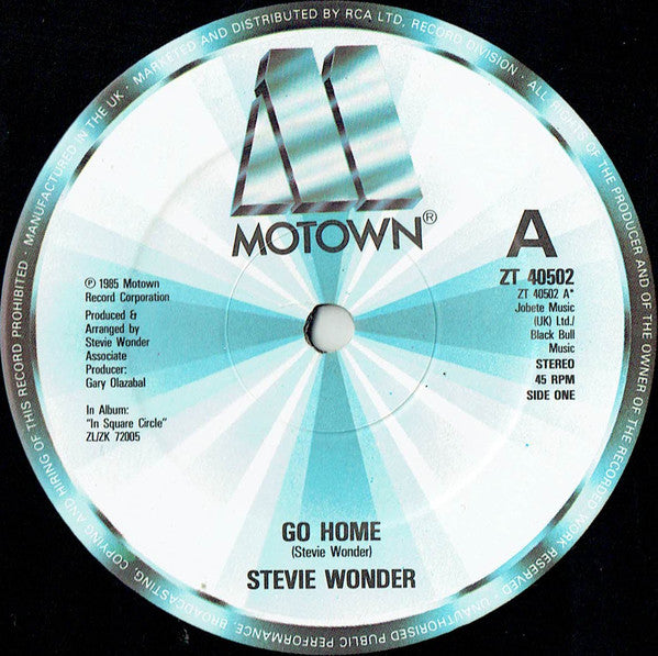 Stevie Wonder : Go Home (Special Re-Mix) (12", Single)