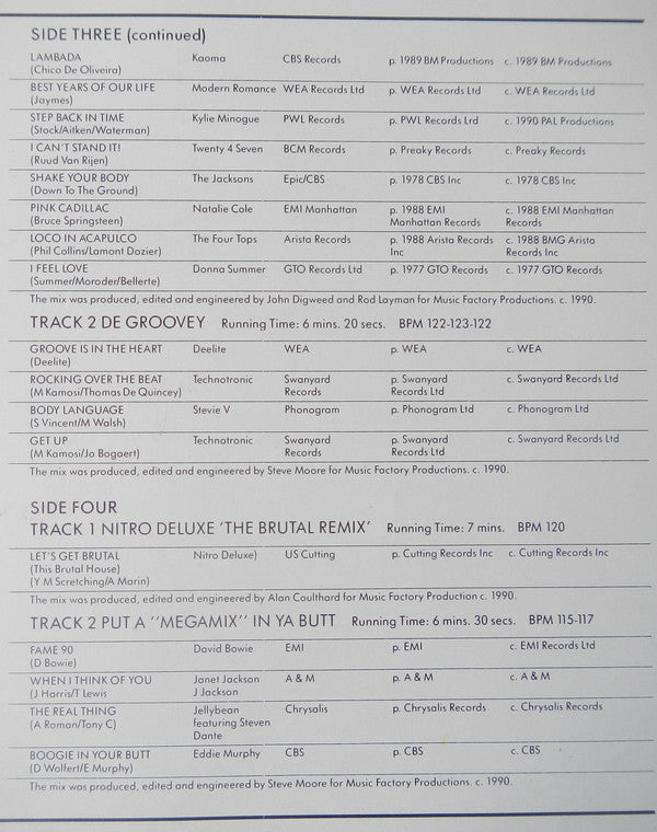 Various : Music Factory Mastermix - Issue 52 (2x12", Comp)