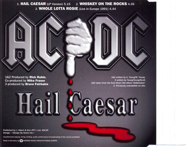 AC/DC : Hail Caesar (CD, Single)