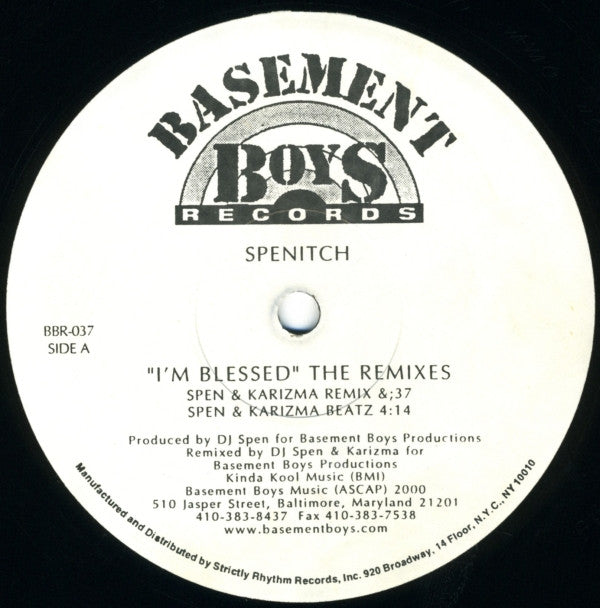 Spenitch : I'm Blessed (The Remixes) (12", Promo)