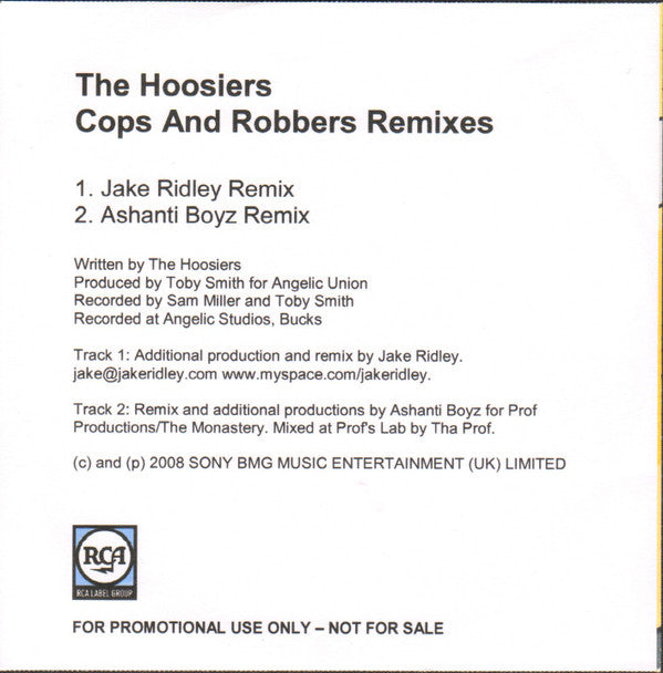 The Hoosiers : Cops And Robbers (CDr, Single, Promo)