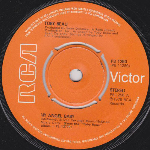 Toby Beau : My Angel Baby / California (7", Single)