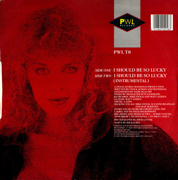 Kylie Minogue : I Should Be So Lucky (12", Single)