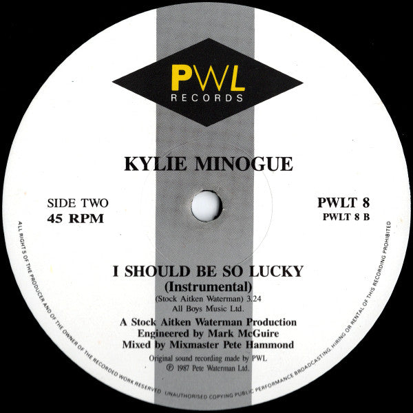 Kylie Minogue : I Should Be So Lucky (12", Single)