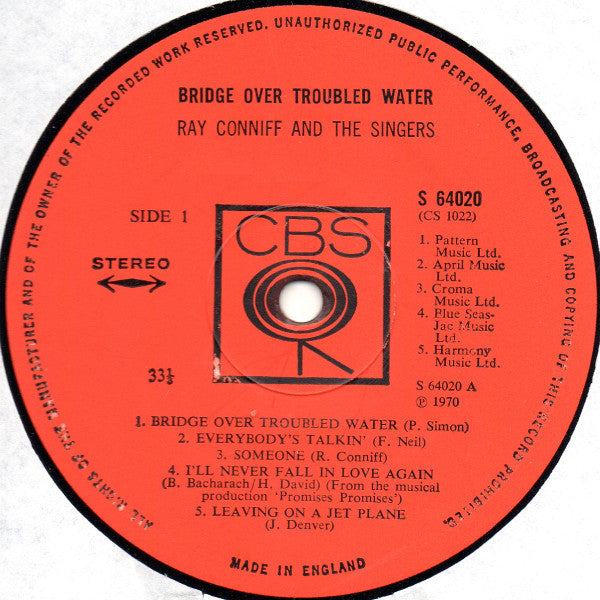 Ray Conniff And The Singers : Bridge Over Troubled Water (LP, Album)
